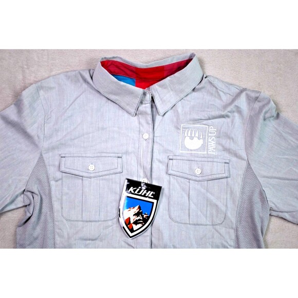 NWT Kuhl Women's Ash Gray Kiley #8320 Long Sleeve Button Down Knit Sides Size S - Picture 2 of 8